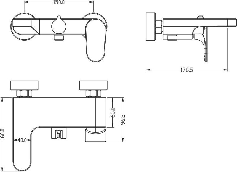 Смеситель для ванны Boheme Spectre хром 453-CR