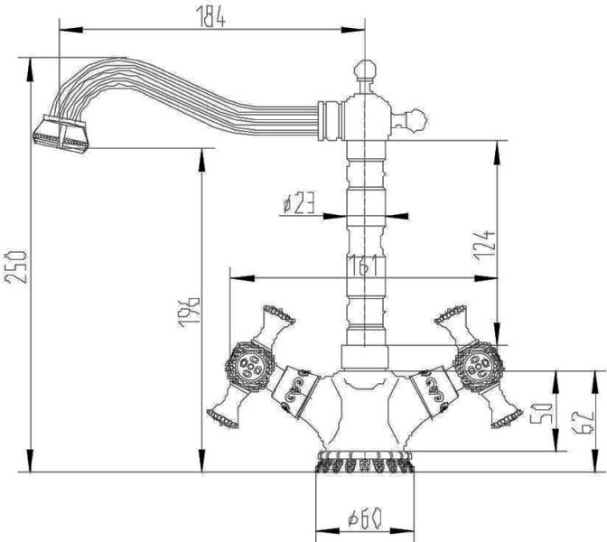 Смеситель для кухни ZORG Antic A 7005K-BR