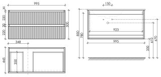 Подвесная тумба под раковину Sancos Snob T SNT100LCE левая 100см Beige Soft