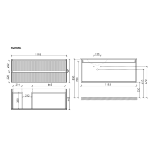 Тумба подвесная под раковину Sancos Snob R SNR120LW левая 120 см Bianco