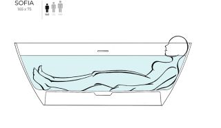 Ванна из искусственного камня Salini Sofia S-Sense 102511GRH 165x75см RAL снаружи