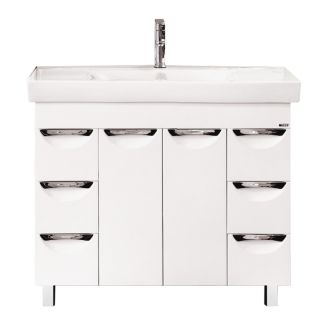 Напольная тумба под раковину Misty София с шестью ящиками 100см белый