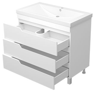 Напольная тумба под раковину Misty Софт 90см белый