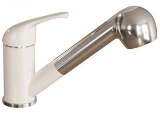 Смеситель для кухни Dr. Gans Соната с выдвижным изливом белый