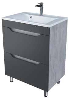 Тумба под раковину Stella Polar Абигель 80см серый/цемент SP-00001130