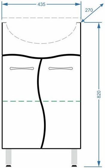 Тумба под раковину Stella Polar Волна 50см белый SP-00000037