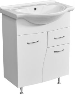 Тумба под раковину Stella Polar Волна 65см белый SP-00000056