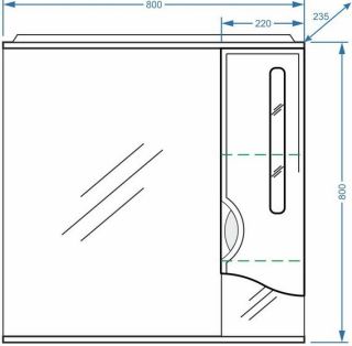 Зеркало-шкаф с подсветкой Stella Polar Сильва 80см белый SP-00000206