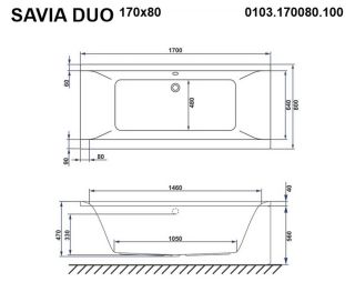 Гидромассажная ванна Whitecross Savia Duo 0103.170080.100.LINE.GL 170x80см Line золото
