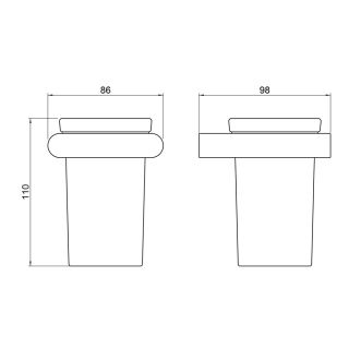 Стакан для зубных щёток Timo Luiro 18433/18 чёрное золото