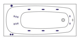 Гидромассажная ванна Whitecross Layla 0102.180080.100.SMART.GL 180x80см Smart золото