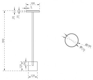 Стойка для ванной комнаты ABBER Stein AS1634MB чёрный матовый