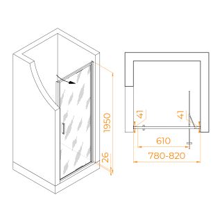 Душевая дверь RGW SV-05B 70320508-14 80см чёрный