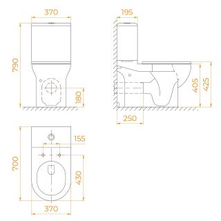 Унитаз напольный RGW SW-05 67420105-01 безободковый белый