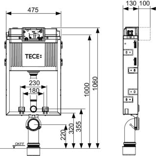 Tece Застенный модуль TECEbox 9370300