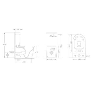 Унитаз напольный Veconi Telle VTE-64T