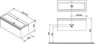 Ravak Тумба под умывальник SD 800 Clear белая/белая
