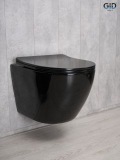 Унитаз подвесной Gid Tr2198-18 62204Y черная глянцевая 49x36x35.5