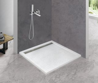 Душевой поддон из искусственного мрамора CEZARES TRAY-AS-A-80-30-W белый