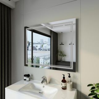 Зеркало с подсветкой Бриклаер Эстель-2 4627125414312 с часами 100 см на взмах руки