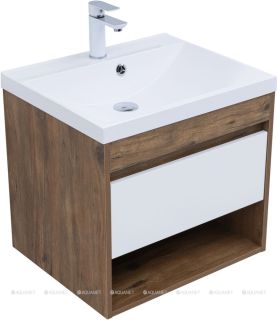 Тумба под раковину Aquanet Тренд 345117 60 см дуб рустикальный/белый сатин