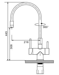 Смеситель для кухни Splenka S70.64.05 с подключением фильтра сатин