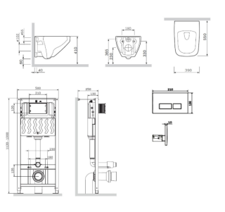 Унитаз с инсталляцией  AM.PM INSPIRE V2.0 IS47001.50A1700