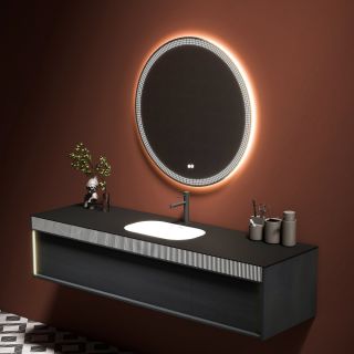 Тумба с раковиной Black&White Universe 9501600 160 см серый матовый