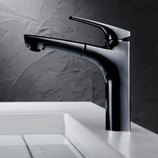 Смеситель для раковины Black&White Universe 7901B с выдвижным изливом чёрный матовый