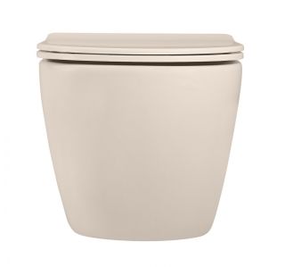 Подвесной унитаз ABBER Bequem AC1101MBE безободковый бежевый матовый