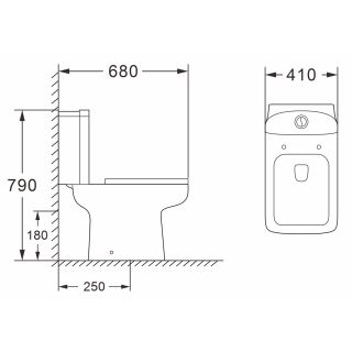Унитаз-компакт AZARIO ELANA AZ-234 с сиденьем микролифт