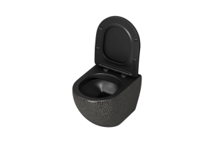 Унитаз подвесной Grossman безободковый чёрный с текстурой кожи крокодила GR-4455BBLS