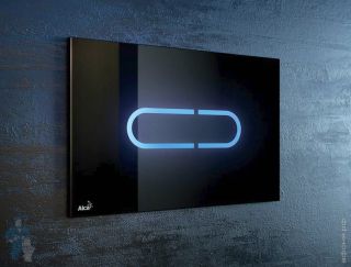 Кнопка управления AlcaPlast чёрная-стекло NIGHT LIGHT-1