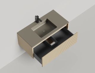 Подвесная тумба Salini Domino 27D110INF 100см эмаль/фрезерованный фасад под встраиваемую раковину