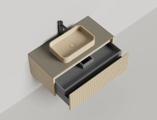 Подвесная тумба Salini Domino 27D110F 100см эмаль/фрезерованный фасад