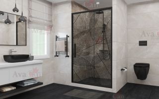 Душевая дверь в нишу AvaCan FB 160-180 чёрный