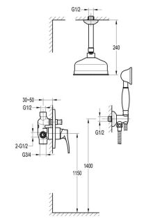 Душевой комплект Swedbe Terracotta 2553 бронза