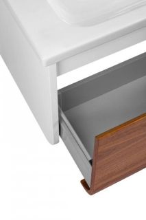 Подвесная тумба под раковину Veedi Vision VSN800T-CR 80см белый/дуб орех