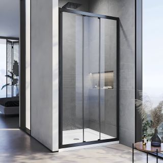 Душевая дверь Veconi Vianno VN-28B, 1110x1950, Черный матовый, стекло прозрачное