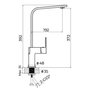 Смеситель для кухни Knotlor KN-21, хром
