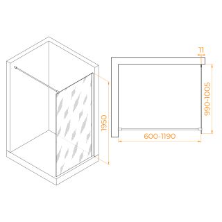 Душевая перегородка RGW WA-002G 35100210-16 100см золото