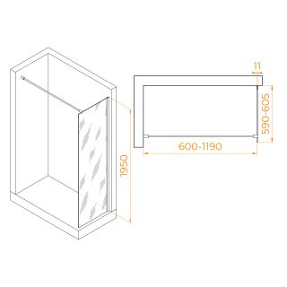 Душевая перегородка RGW WA-002B 35100206-14 60см чёрный