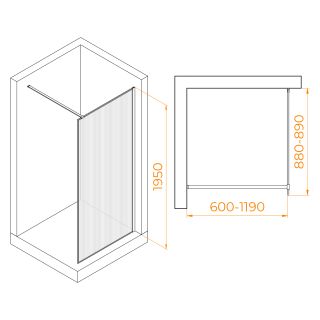 Душевая перегородка RGW WA-08 06100809-151 90см хром