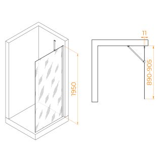 Душевая перегородка RGW WA-102Gb 351010209-16 90см брашированное золото