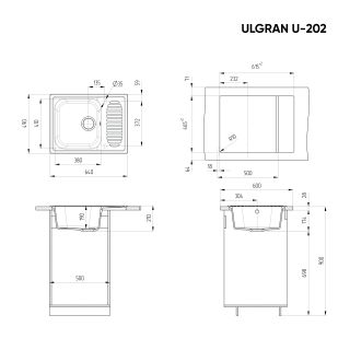 Кухонная мойка Ulgran Classic U-202-331 белый