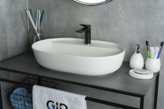 Раковина Gid Wm1346 51192 накладная белая матовая 61x41x14