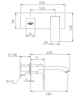 Встраиваемый смеситель для раковины Raglo R01.11.09 графит