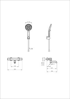 Смеситель для ванны с душем Wonzon & Woghand Stay 2 WW-B2016-A1-MW с термостатом белый матовый