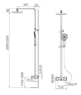 Душевая стойка Wonzon & Woghand Shakespeare WW-654602-DG тёмное золото
