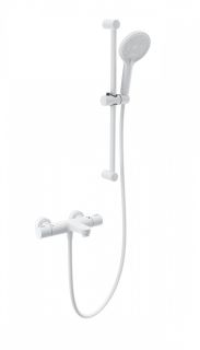 Смеситель для ванны с душем Wonzon & Woghand WW-C2018-A-MW с термостатом белый матовый